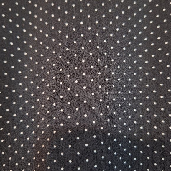 🇺🇸 Green Envelope Los Angles sm 3/4 sleeve 1/4 zip black white Polka-dot top - Picture 4 of 4